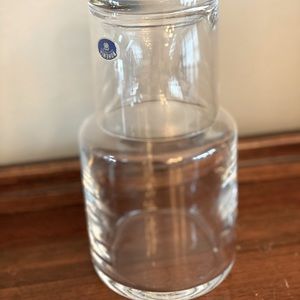 Vintage crystal carafe & bedside glass set